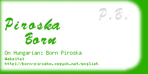 piroska born business card